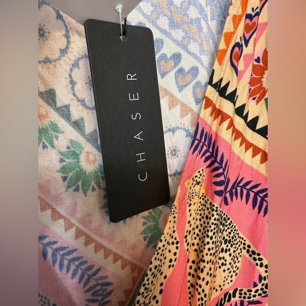 Chaser Heirloom Woven Sophia Maxi Printed Wrap Dress NWT - Picture 9 of 11